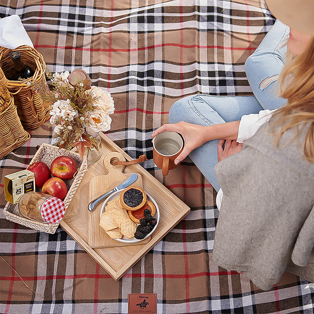 Billabong Waterproof Picnic Blanket Check - 2 Pack