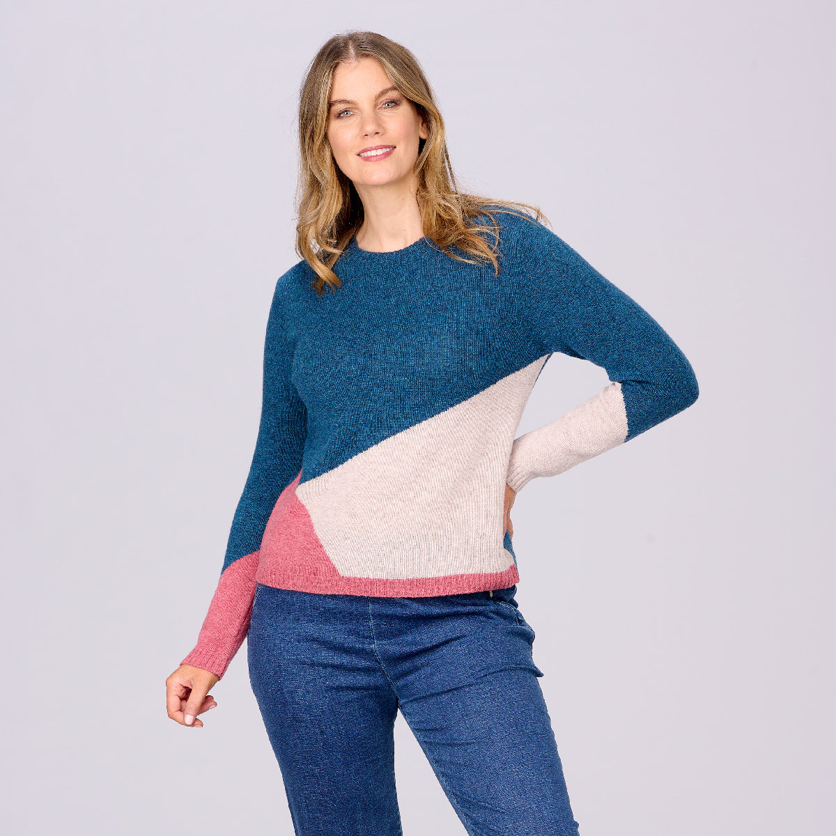 Lambswool Colour Block Sweater