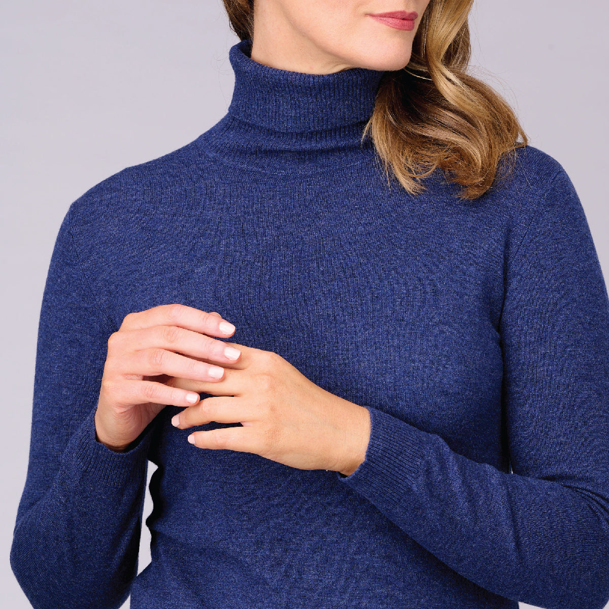 Wool Cashmere Roll Neck Sweater