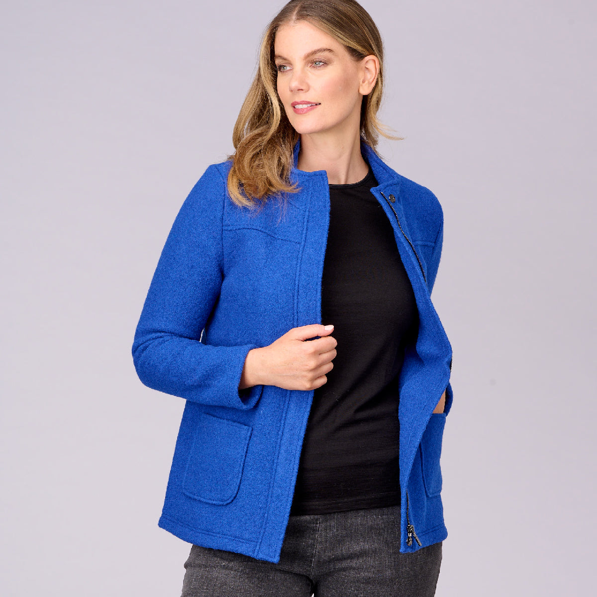 Boiled Wool Zip Jkt