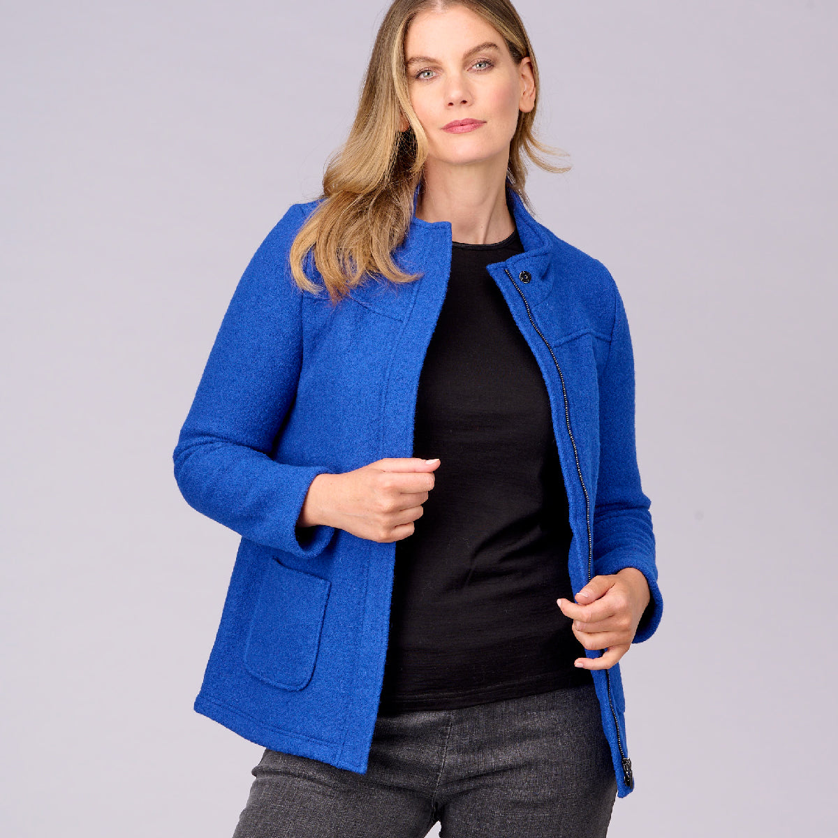 Boiled Wool Zip Jkt