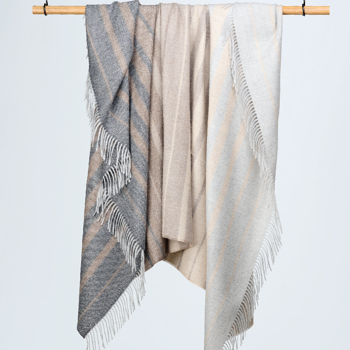 Baby Alpaca Throw Stripes
