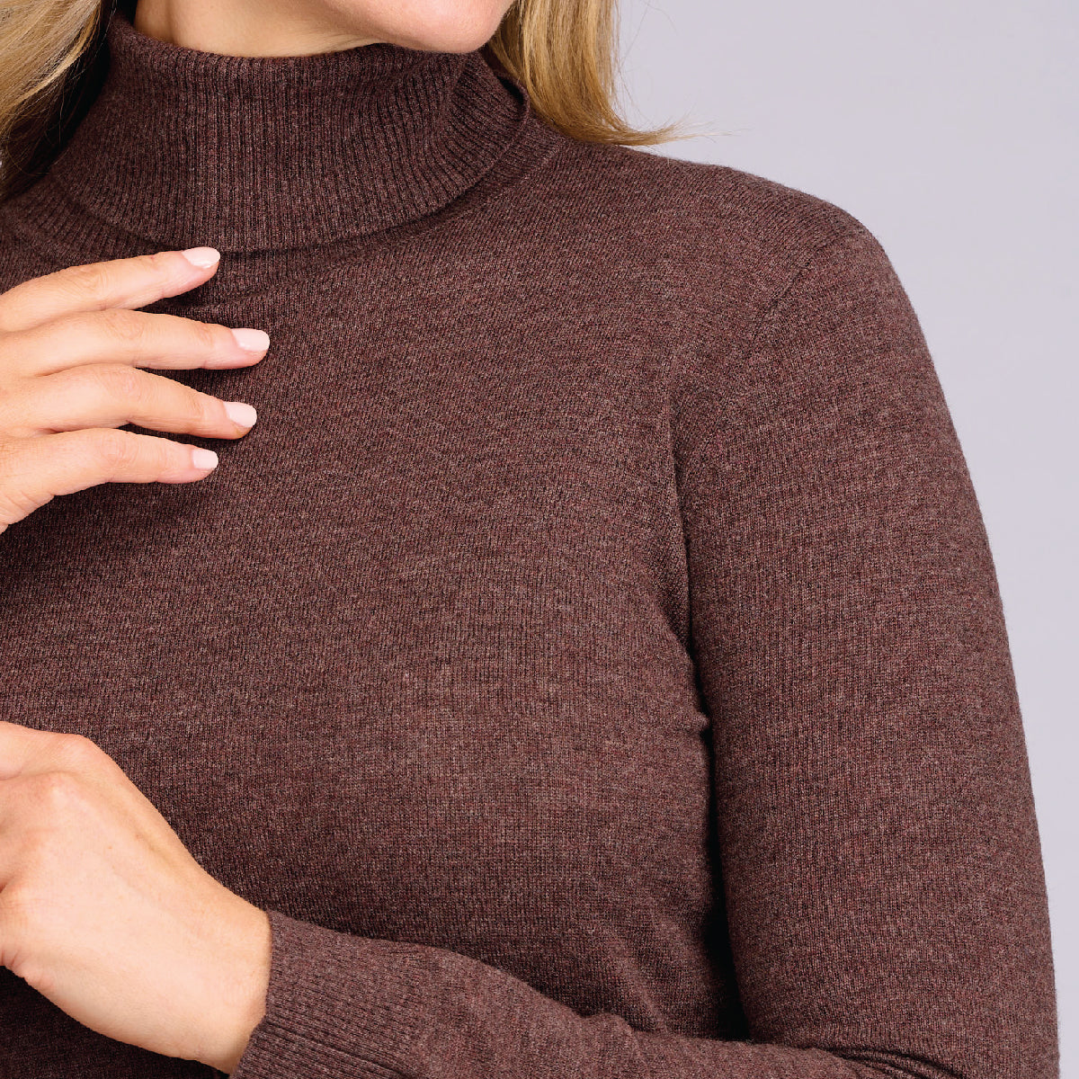 Wool Cashmere Roll Neck Sweater