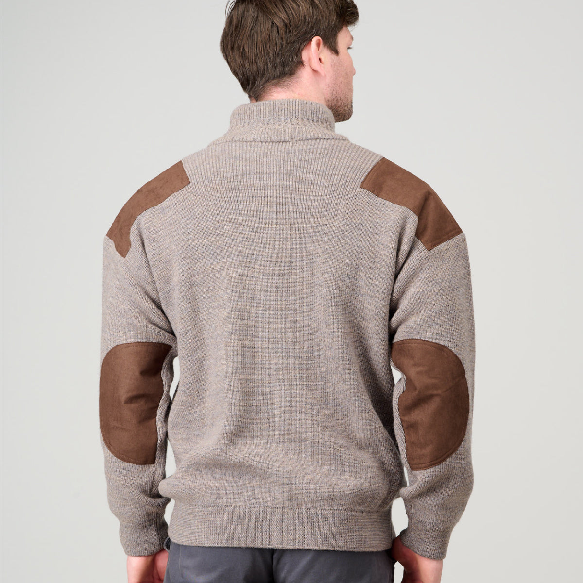 Ansett Zip Cardi Suede Trim