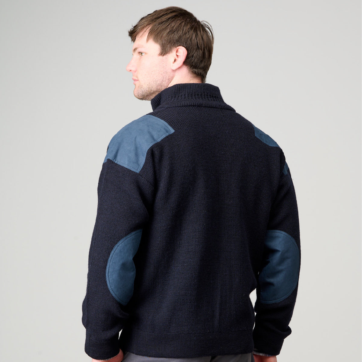 Ansett Zip Cardi Suede Trim