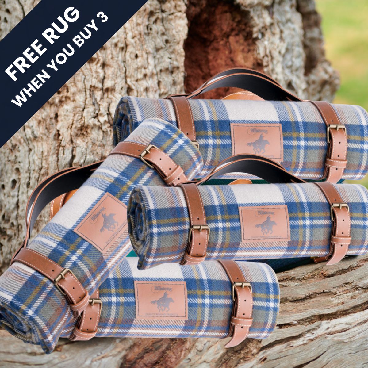 Bulk Pack Billabong Waterproof Picnic Rug Check