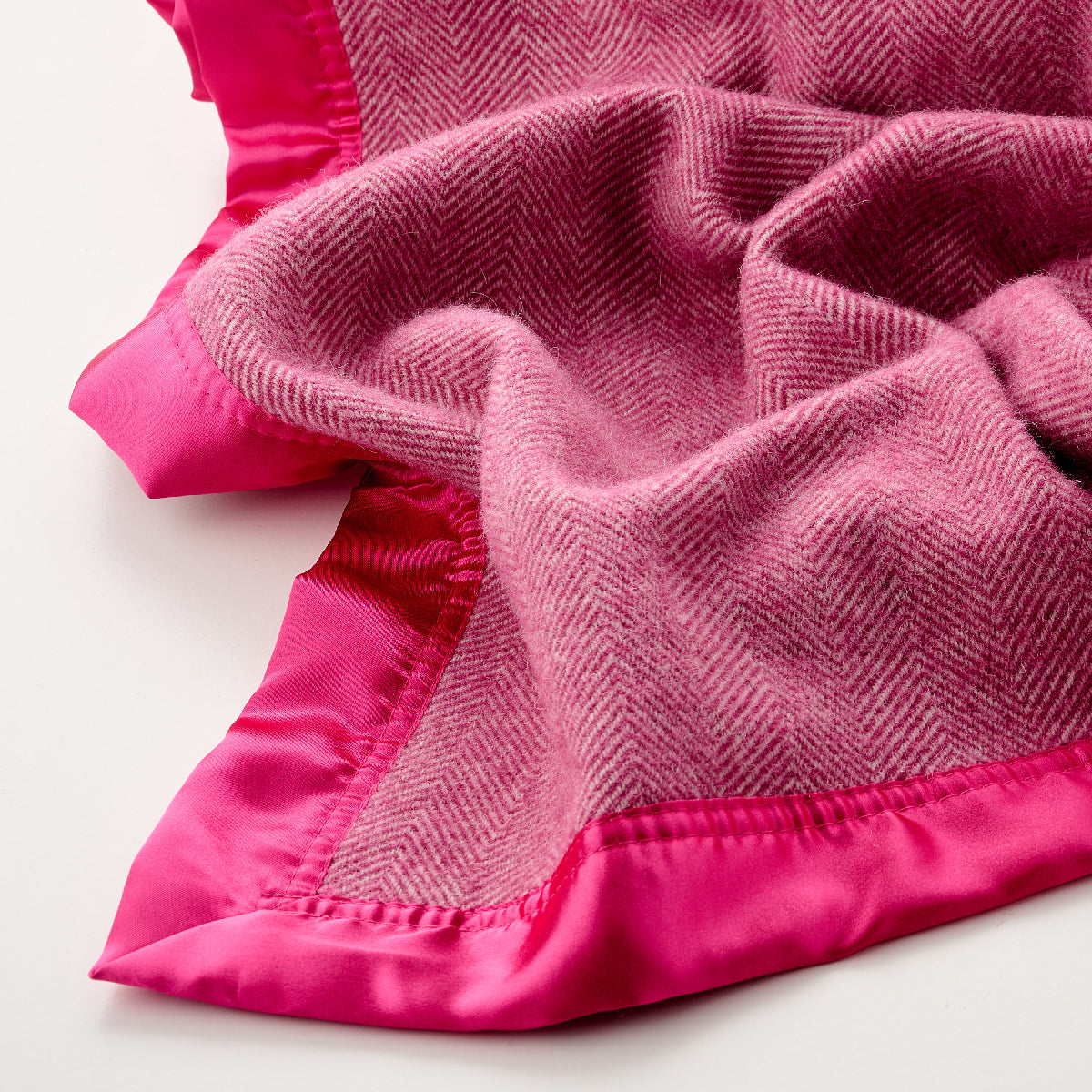 Wool Alpaca Satin Baby Blanket Herringbone B
