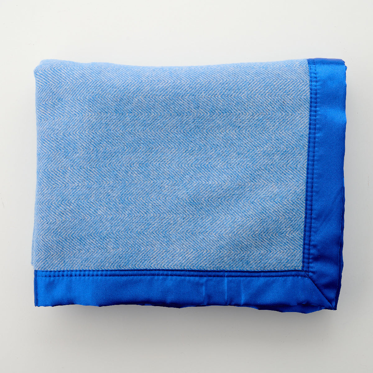 Wool Alpaca Satin Baby Blanket Herringbone B