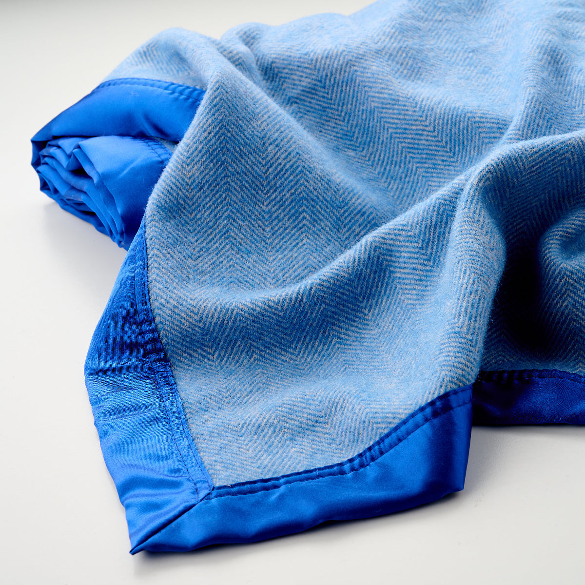 Wool Alpaca Satin Baby Blanket Herringbone B