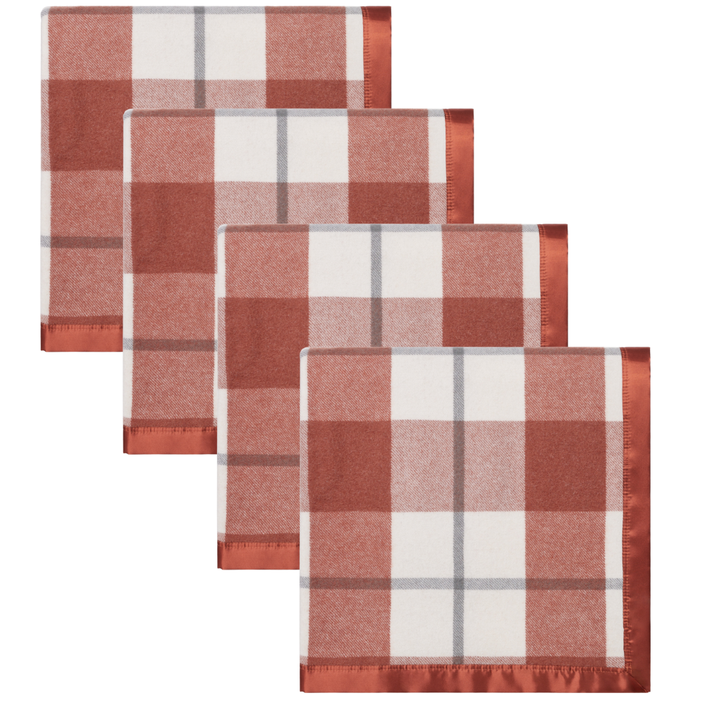 Essential Merino Wool Baby Blanket Check B - 4 Pack