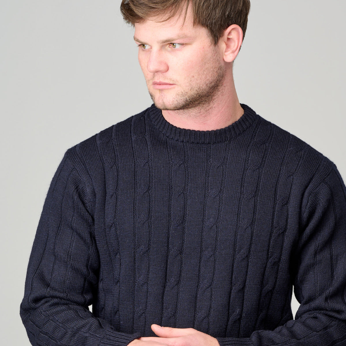 Ansett Crew Neck Cable Jumper 8602