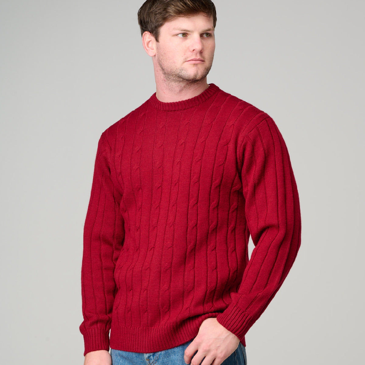Ansett Crew Neck Cable Jumper 8602