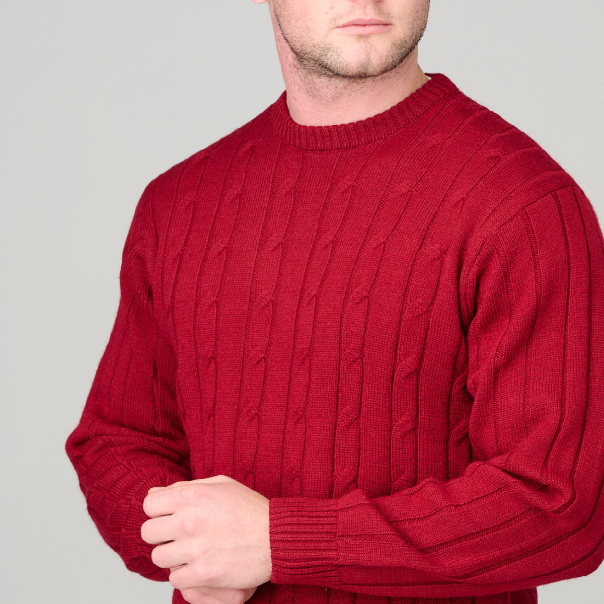 Ansett Crew Neck Cable Jumper 8602