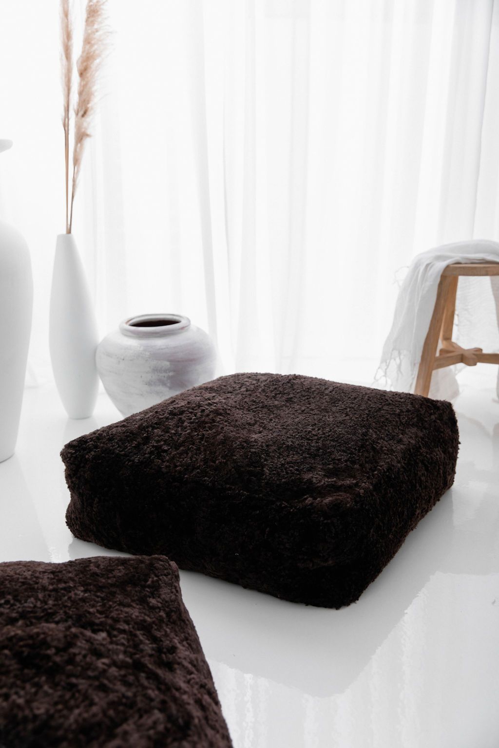 Sheepskin Morrocan Ottoman 60cm