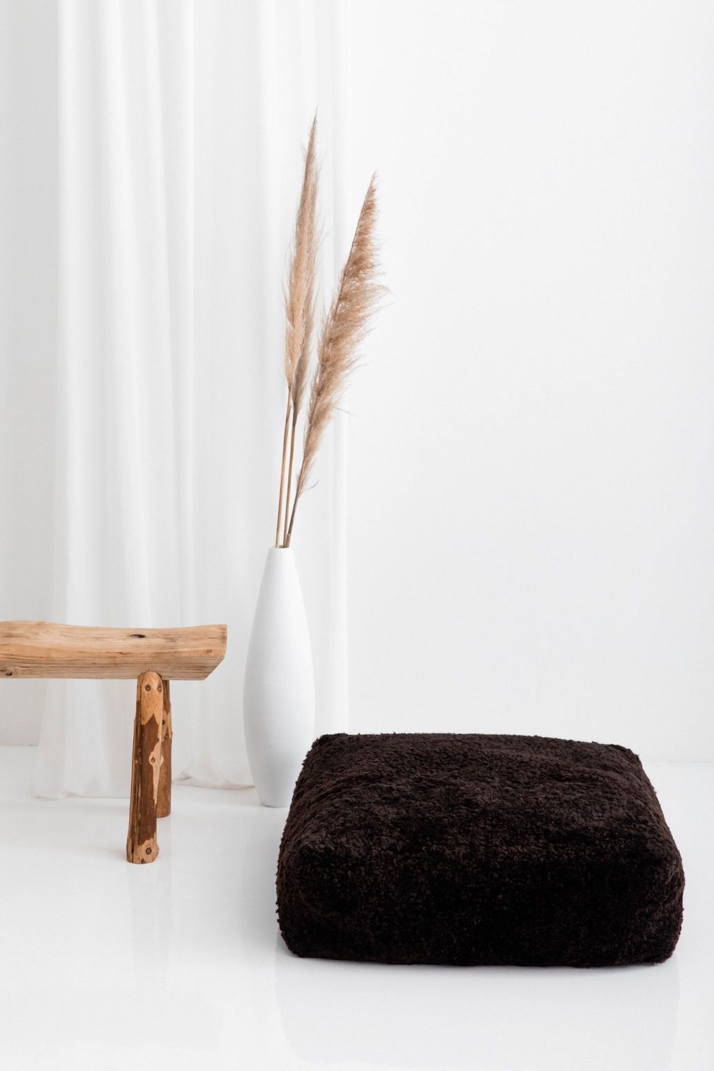 Sheepskin Morrocan Ottoman 60cm