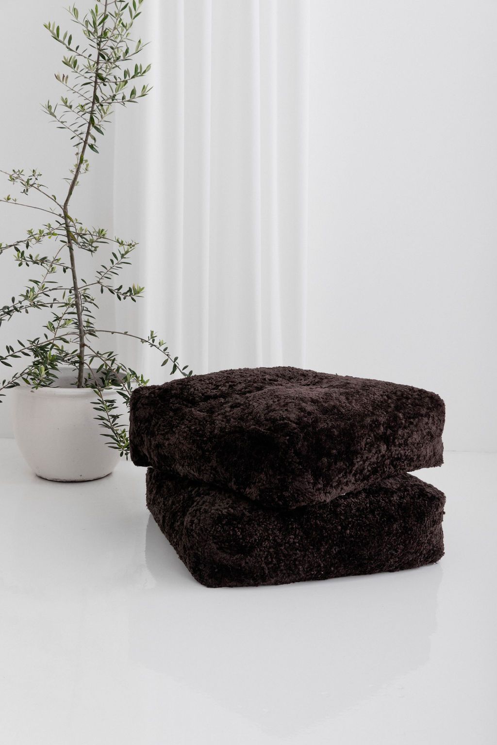 Sheepskin Morrocan Ottoman 60cm