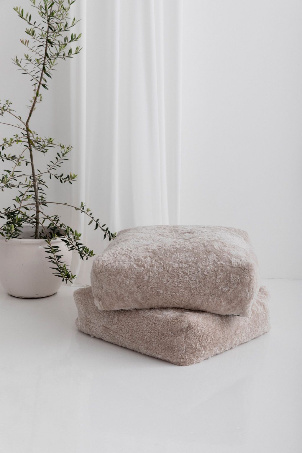 Sheepskin Morrocan Ottoman 60cm