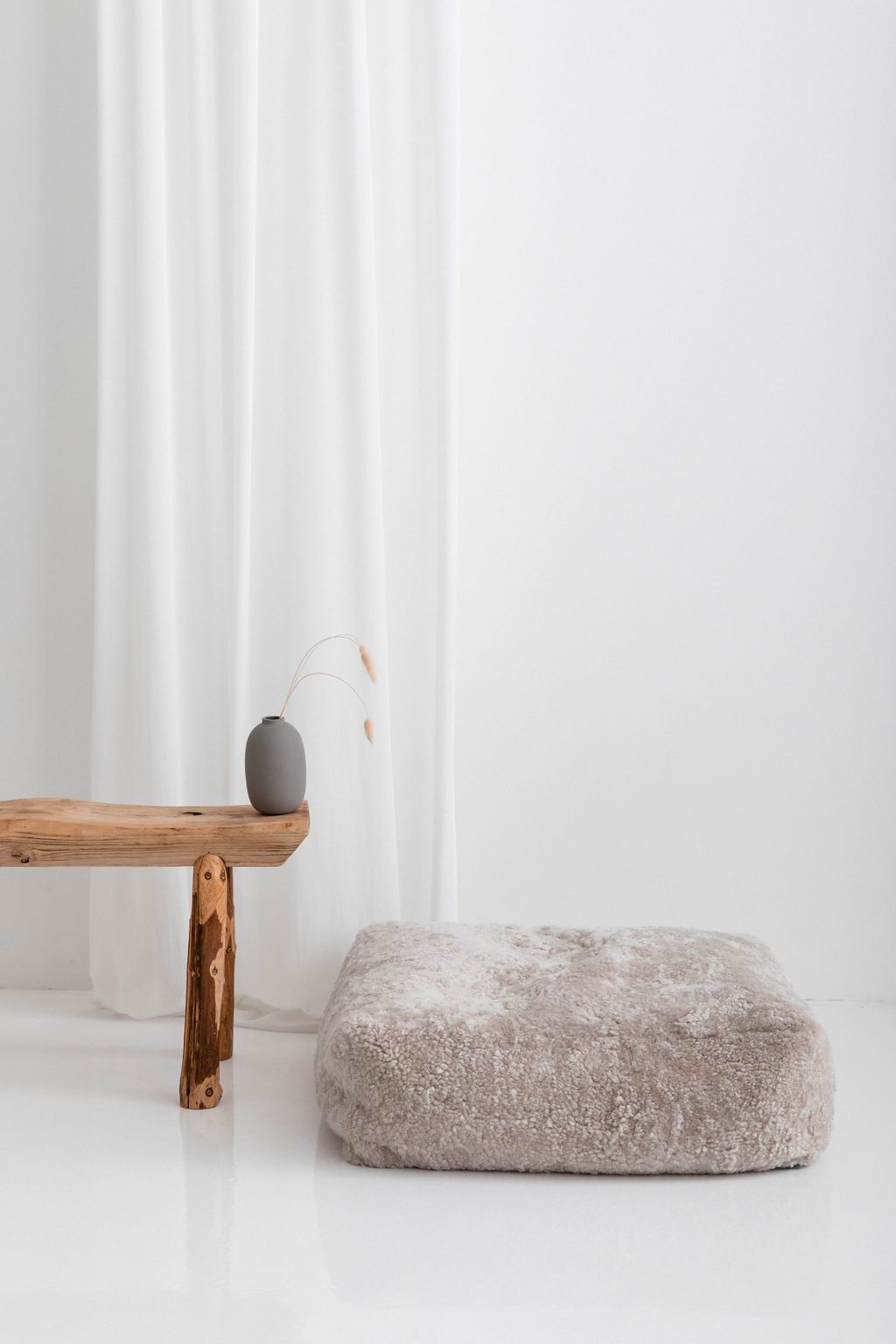 Sheepskin Morrocan Ottoman 60cm