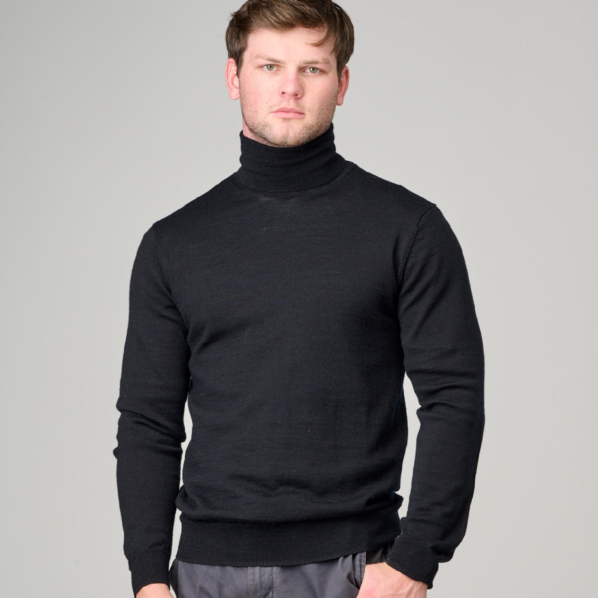 Ansett Mens Roll Neck Pullover