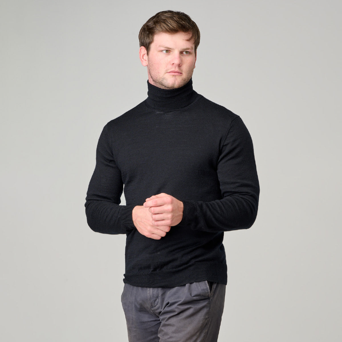 Ansett Mens Roll Neck Pullover