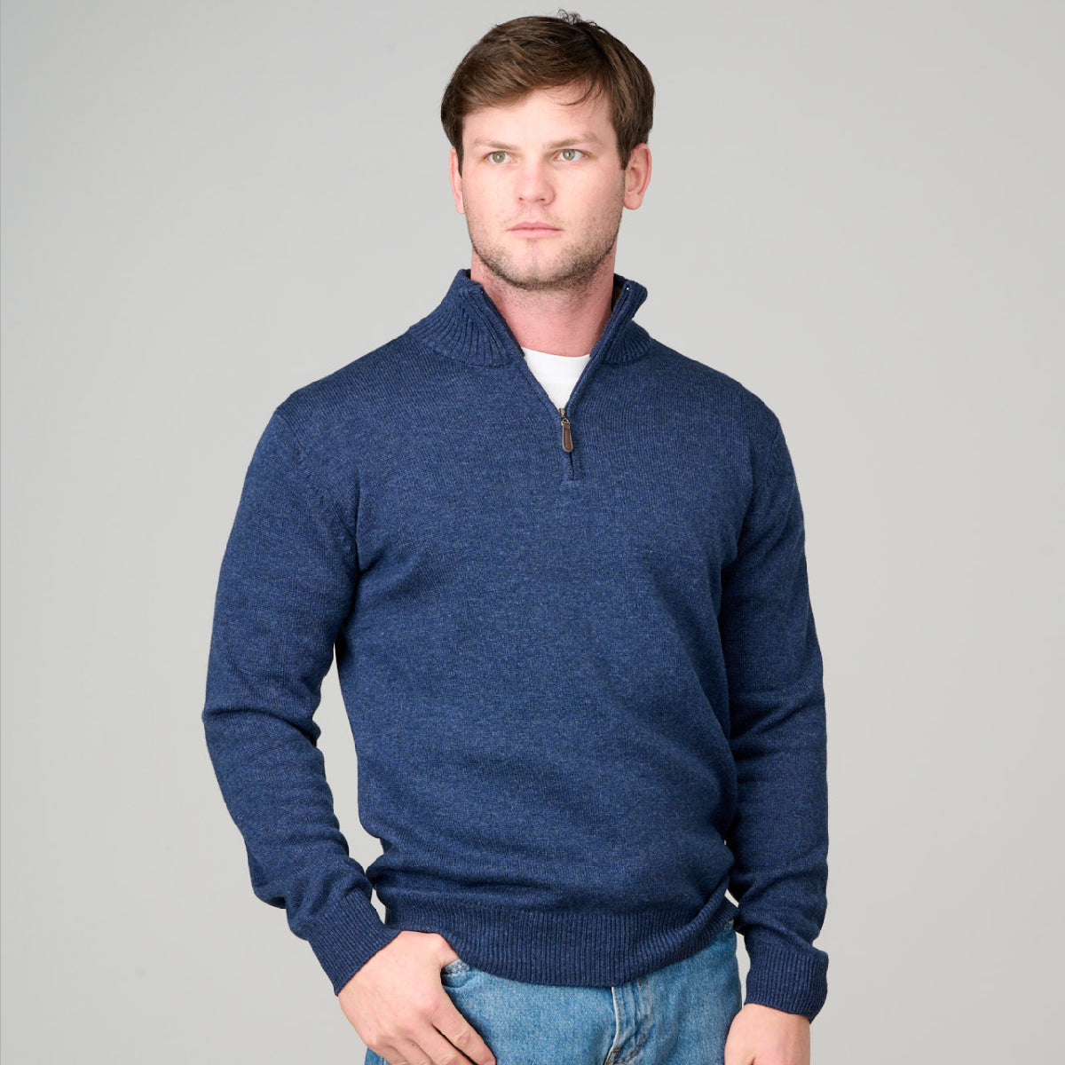 1/2 Zip Mock Turtle Wool/Cashmere Jumper