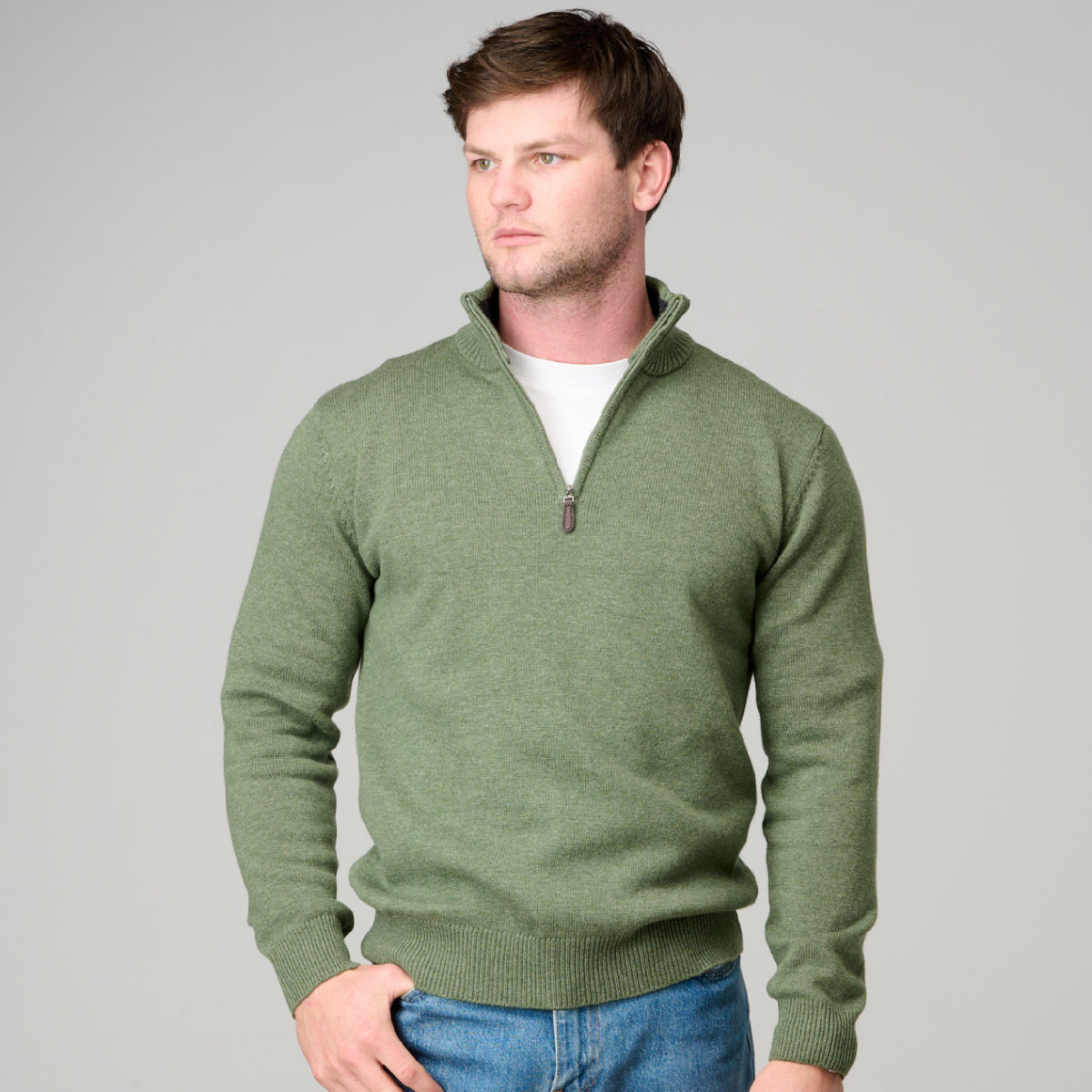 1/2 Zip Mock Turtle Wool/Cashmere Jumper