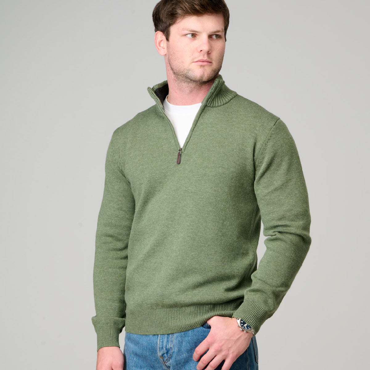 1/2 Zip Mock Turtle Wool/Cashmere Jumper
