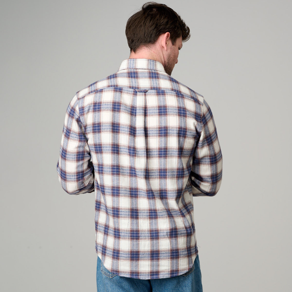 Ansett Brushed Cotton Herringbone Check Shirt