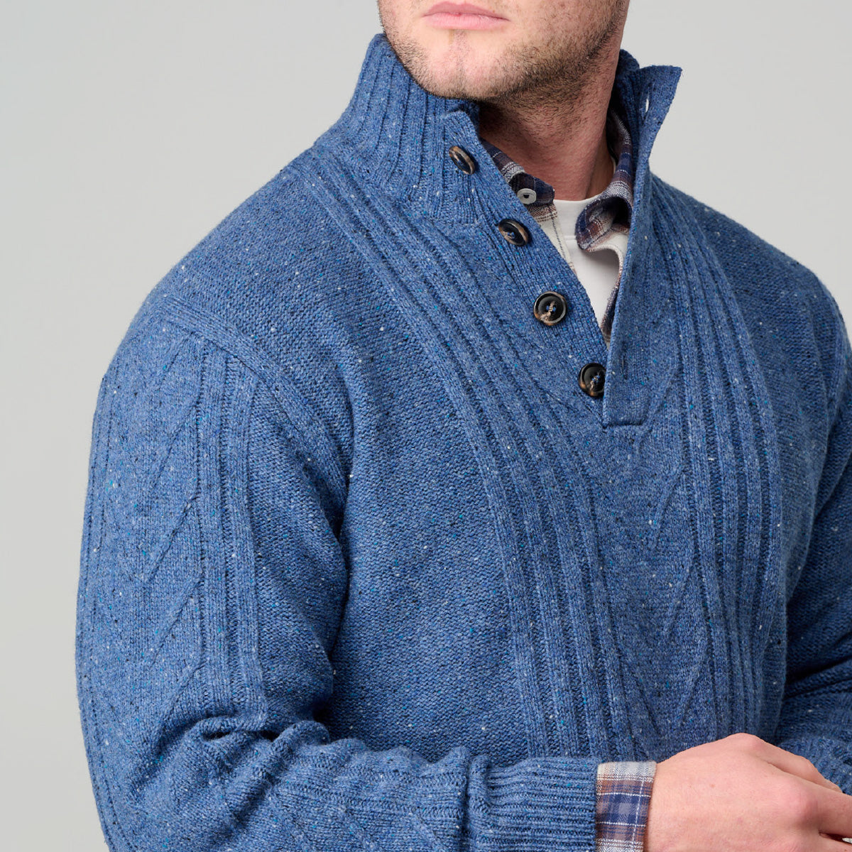Ansett 100% Australian Pure New Wool Button Collar