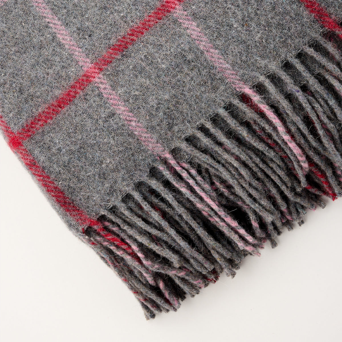 Alpaca Wool Throw Fringe Check