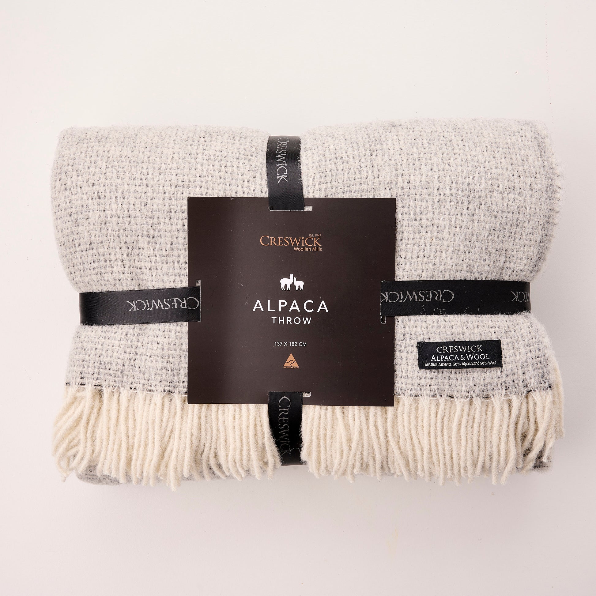 Alpaca Australian Wool Throw Cobblestone