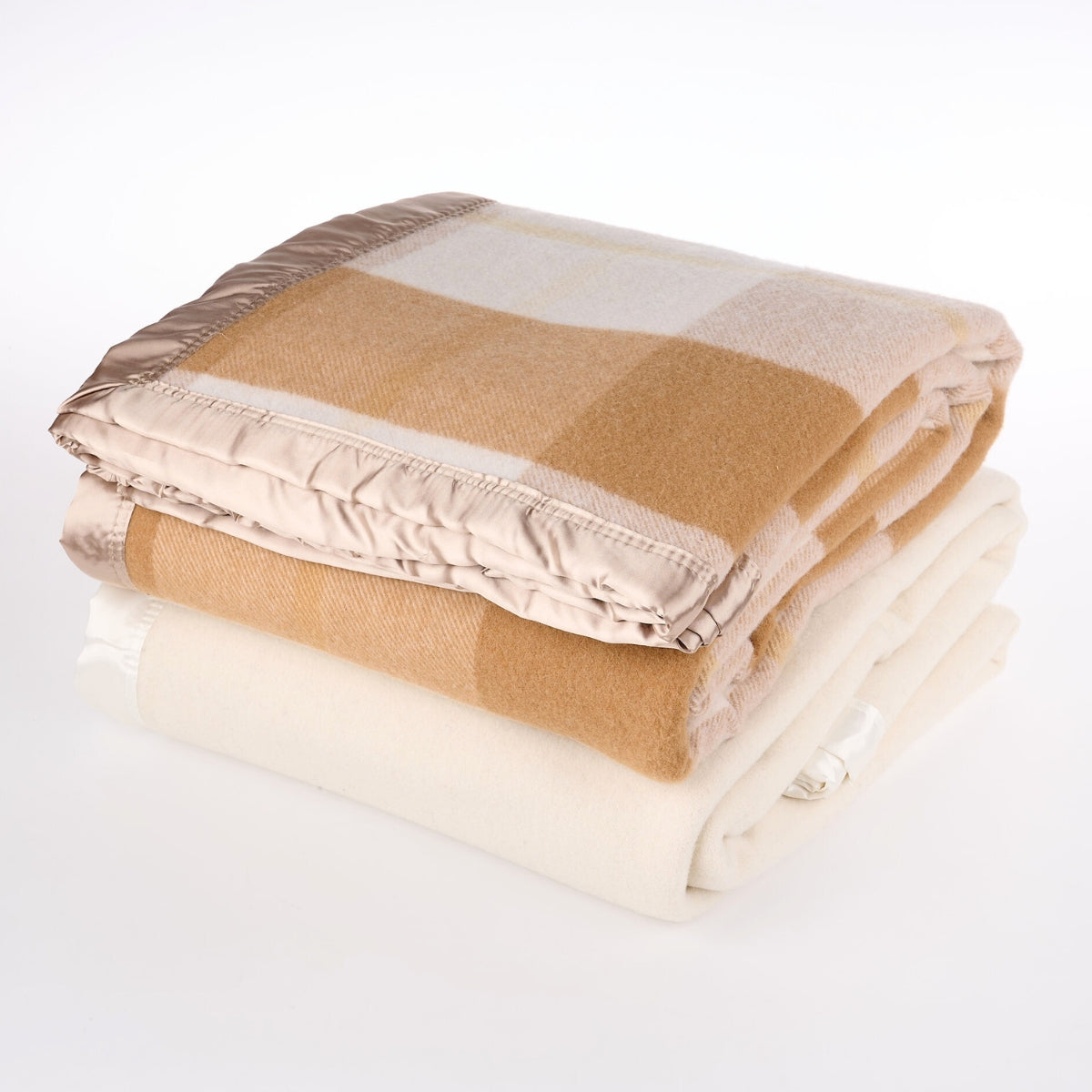 Essential Merino Wool Blanket Cream Set - 2 Pack