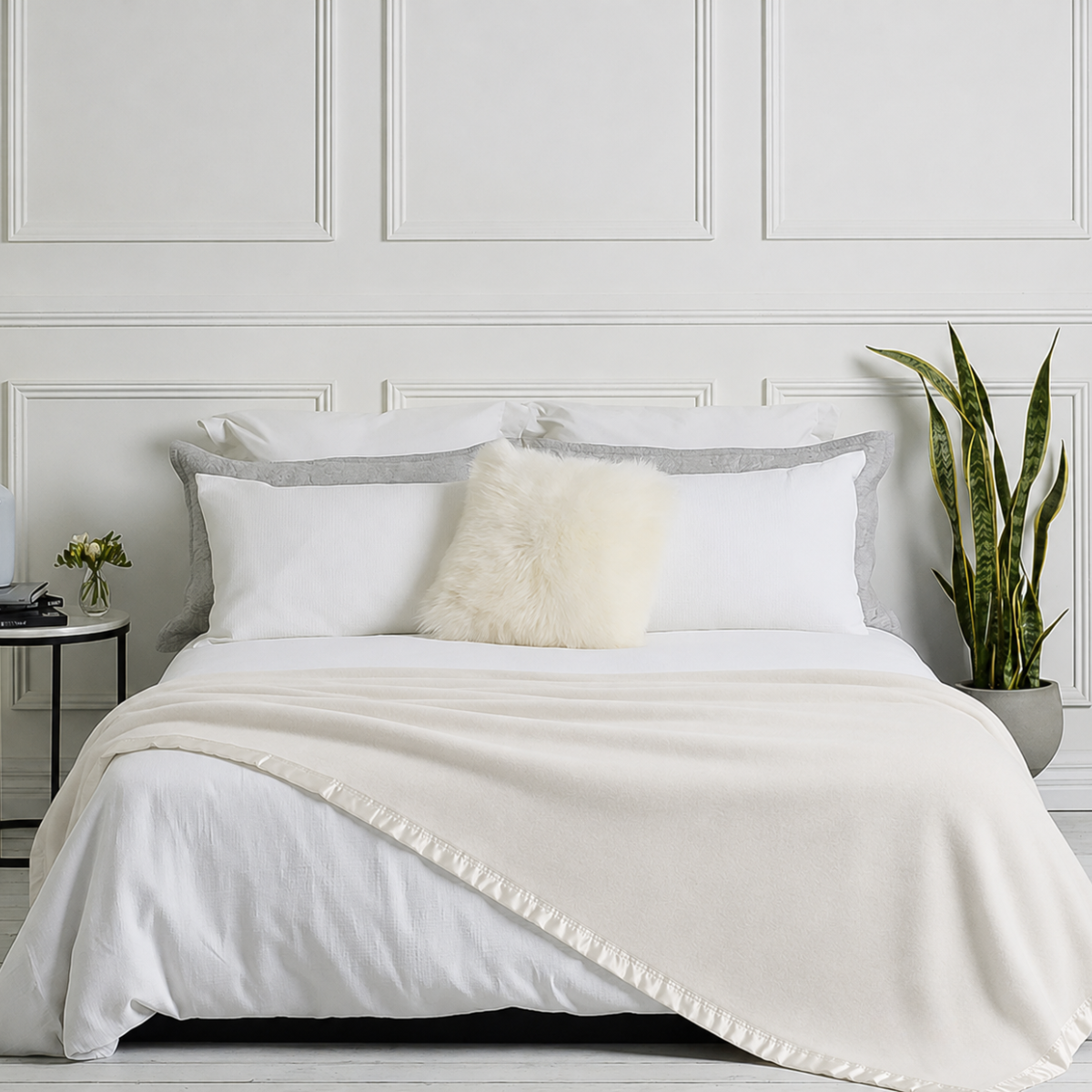 Royal Wool Cashmere Baby Blanket Satin