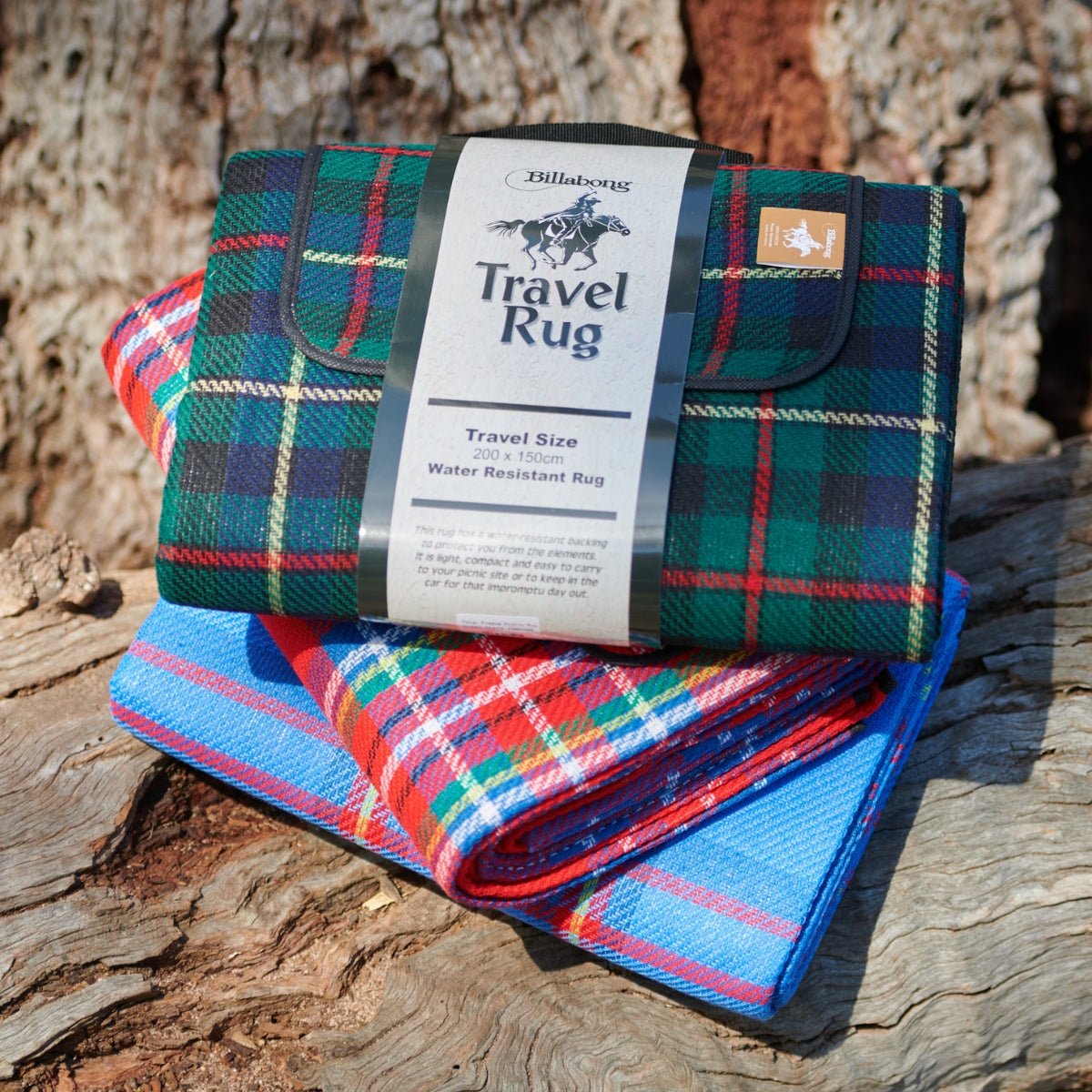 Billabong Water Resistant Picnic Blanket Check - 3 Pack