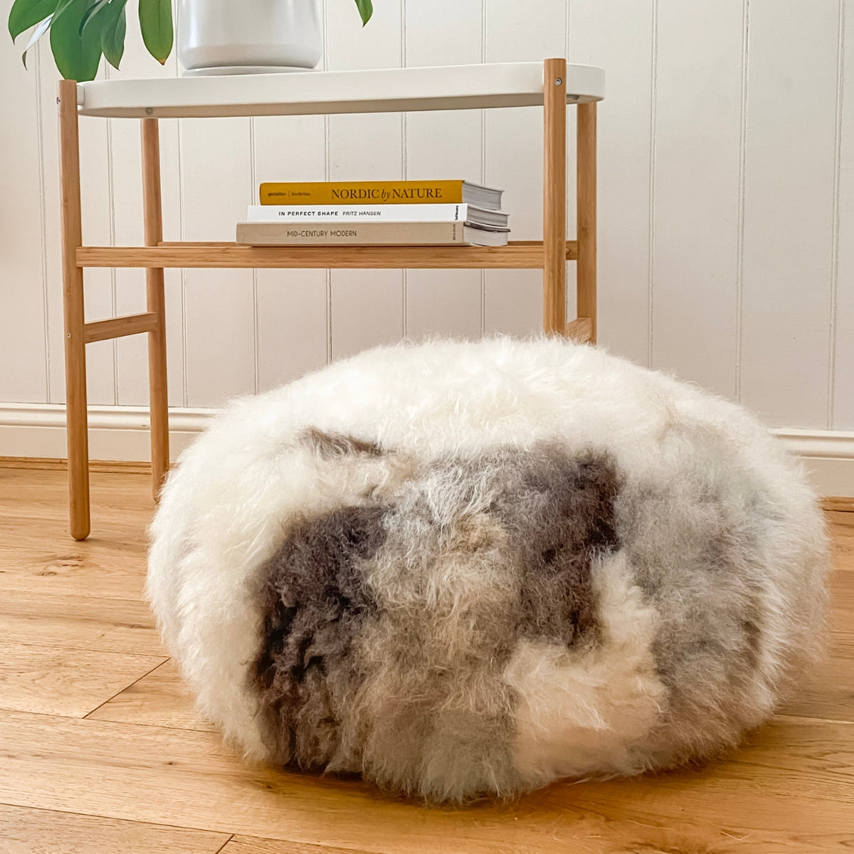 Sheepskin Lhasa Ottoman Circle