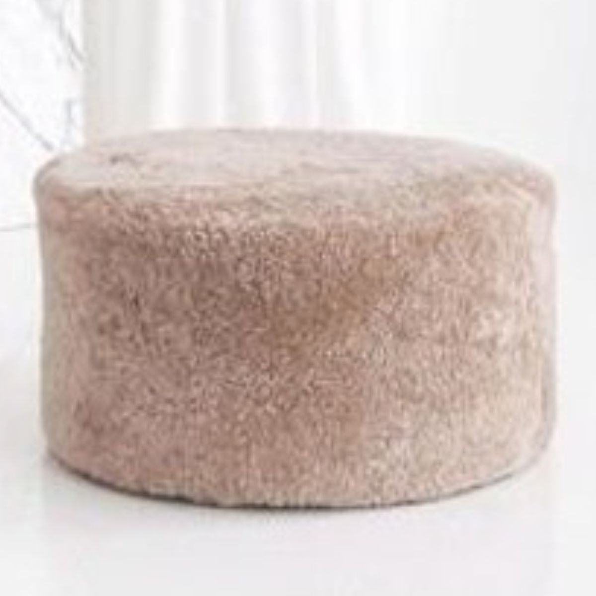 Sheepskin Curly Ottoman Circle 50cm
