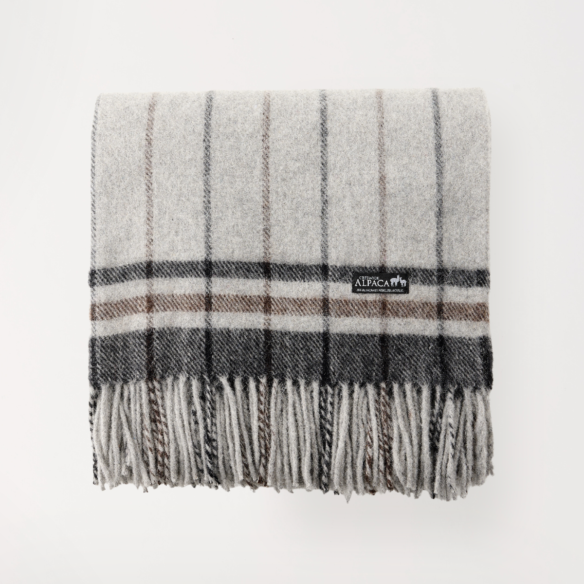 Hug in a Gift Pack - Alpaca Wool Throw Fringe Check & Lemongrass And Myrtle Soap
