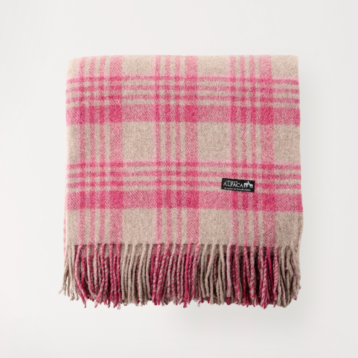 Hug in a Gift Pack - Alpaca Wool Throw Fringe Check & Lemongrass And Myrtle Soap