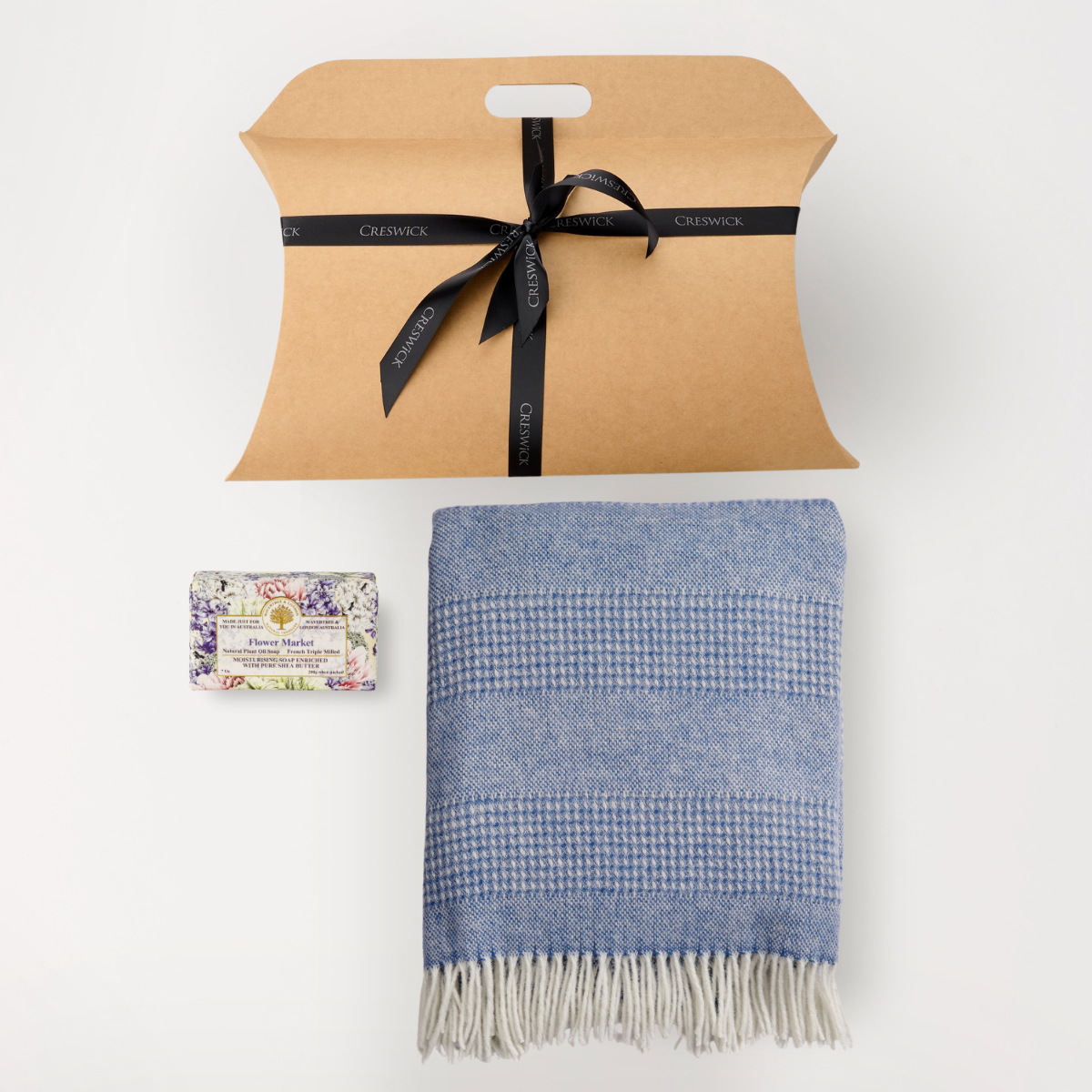 Hug in a Gift Pack - Alpaca Australian Wool Throw Combo & Flower Market Soap
