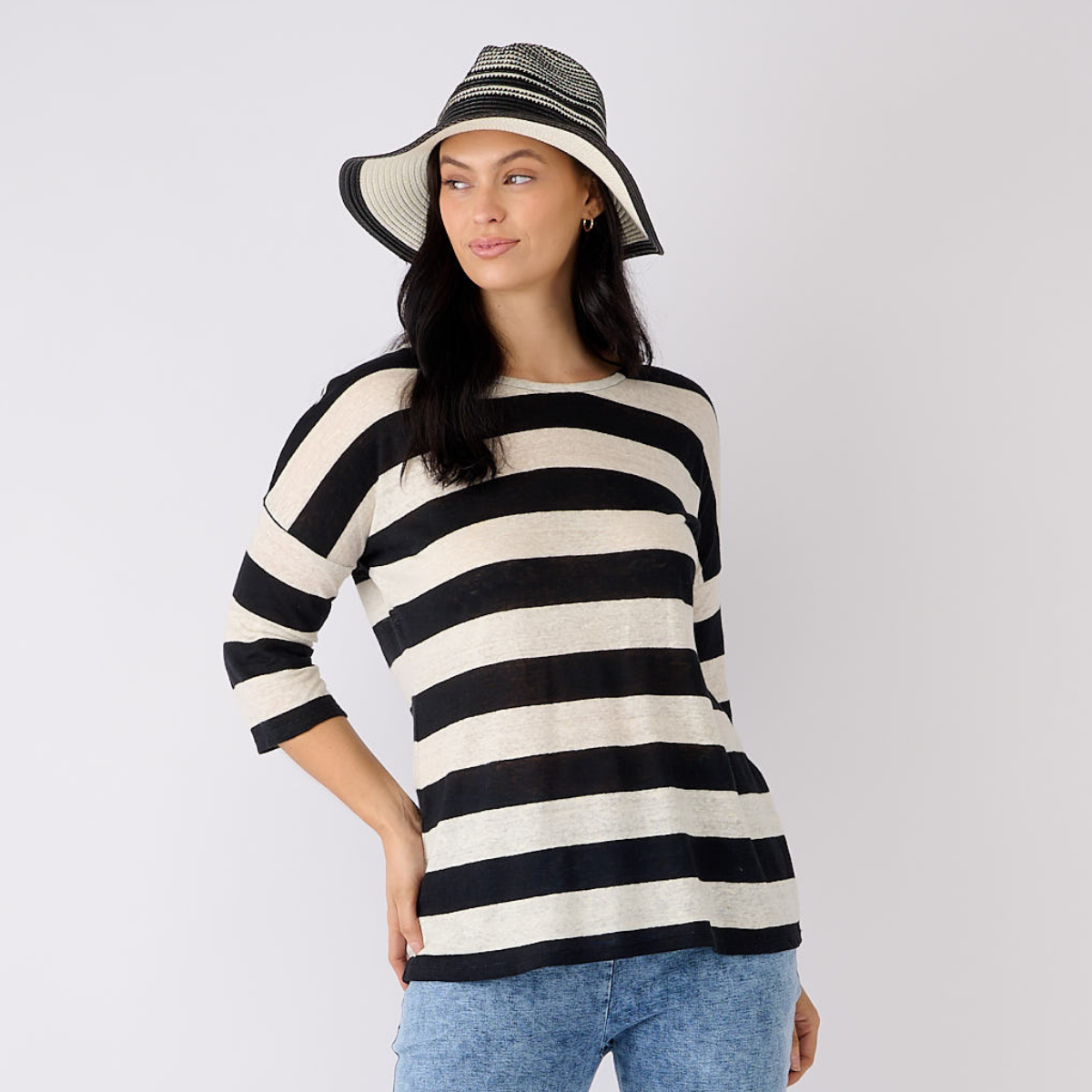 Wide Rim Pattern Fedora Hat