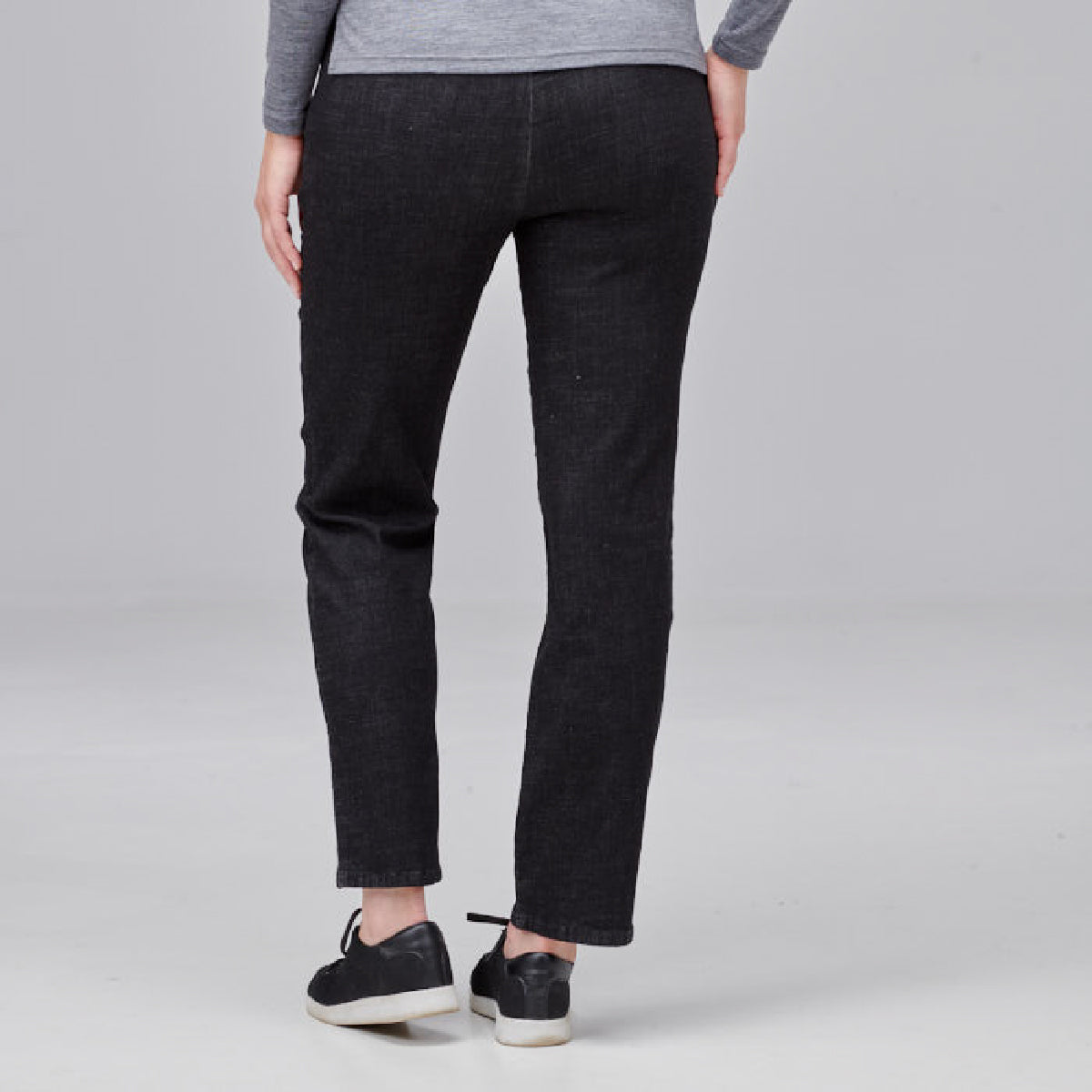 Hailey Zip Pocket Denim Pants Straight Full