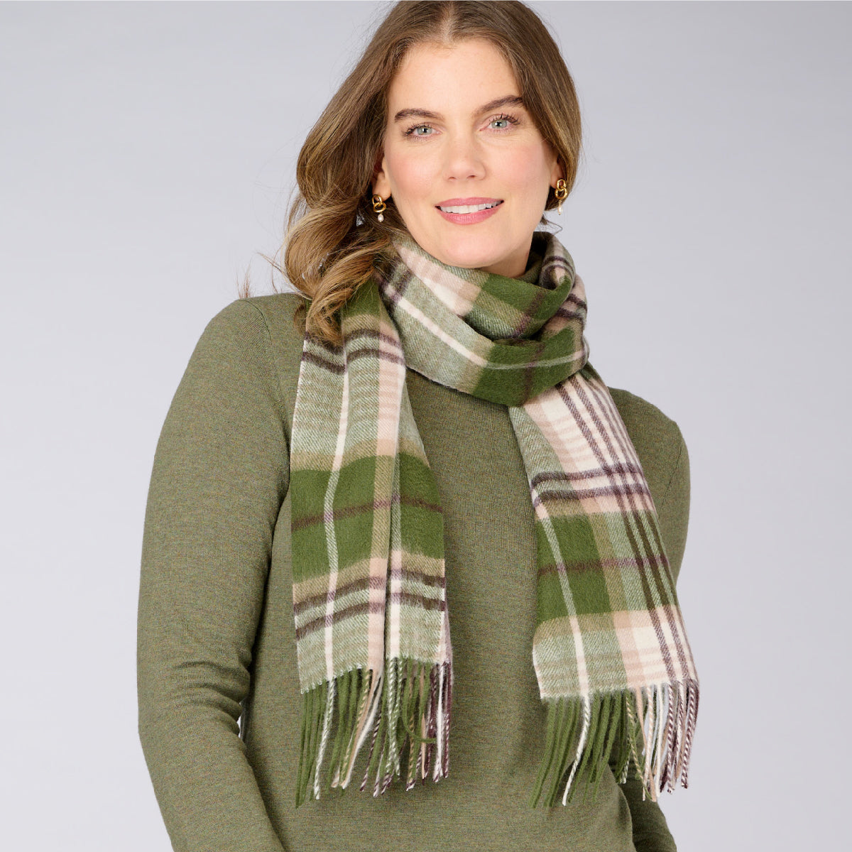 Cashmere Wool Check Scarf