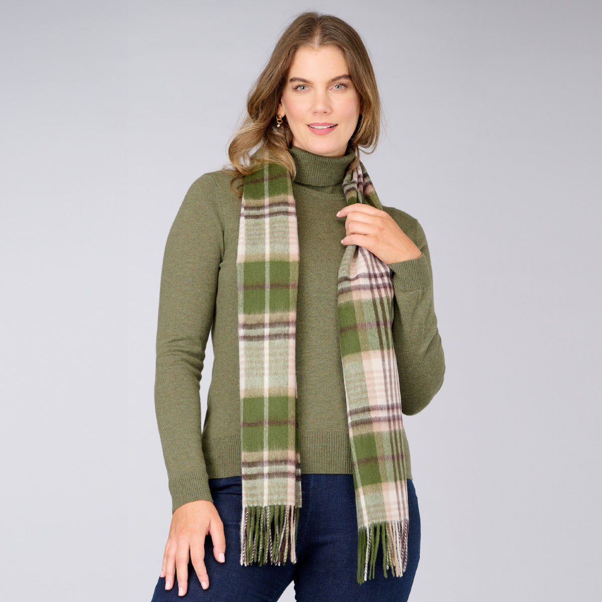 Cashmere Wool Check Scarf