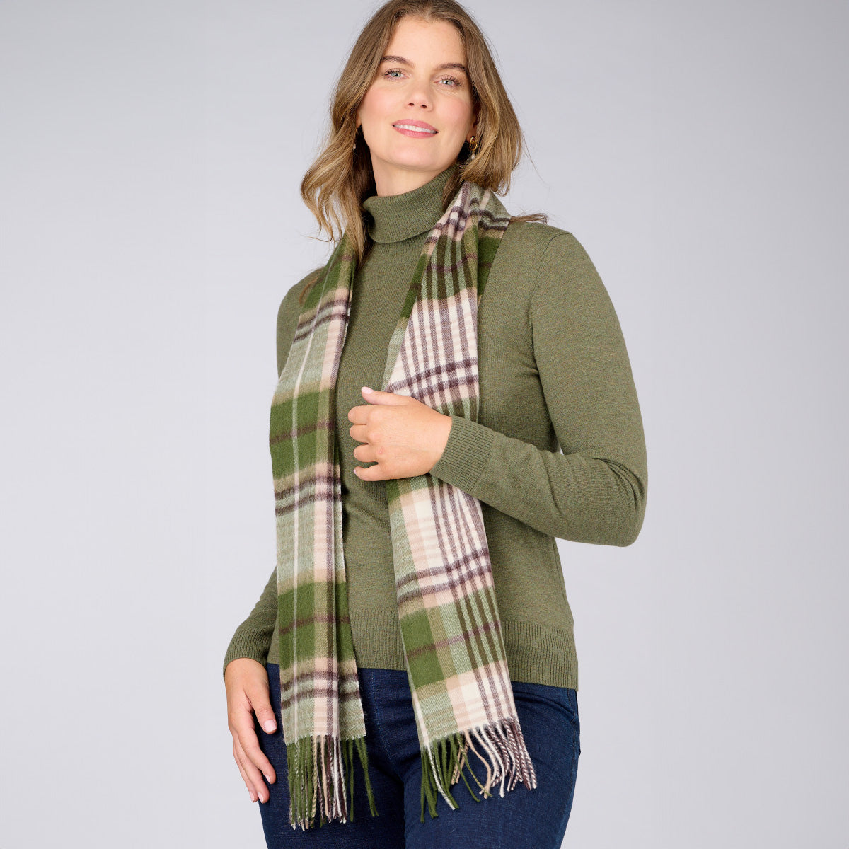 Cashmere Wool Check Scarf