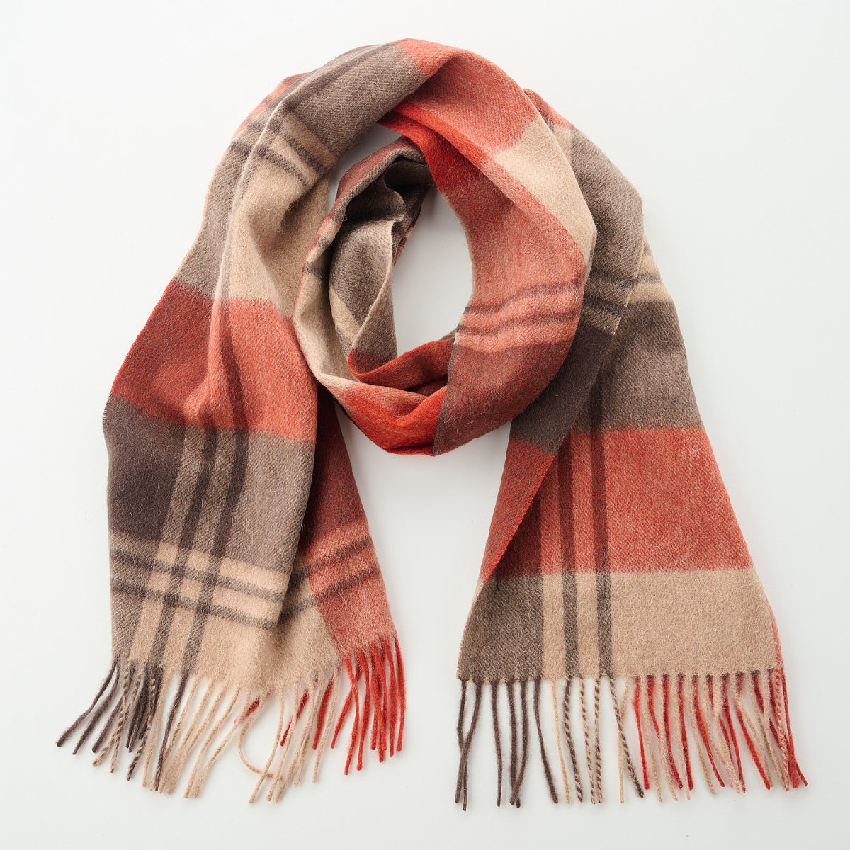 Cashmere Wool Check Scarf