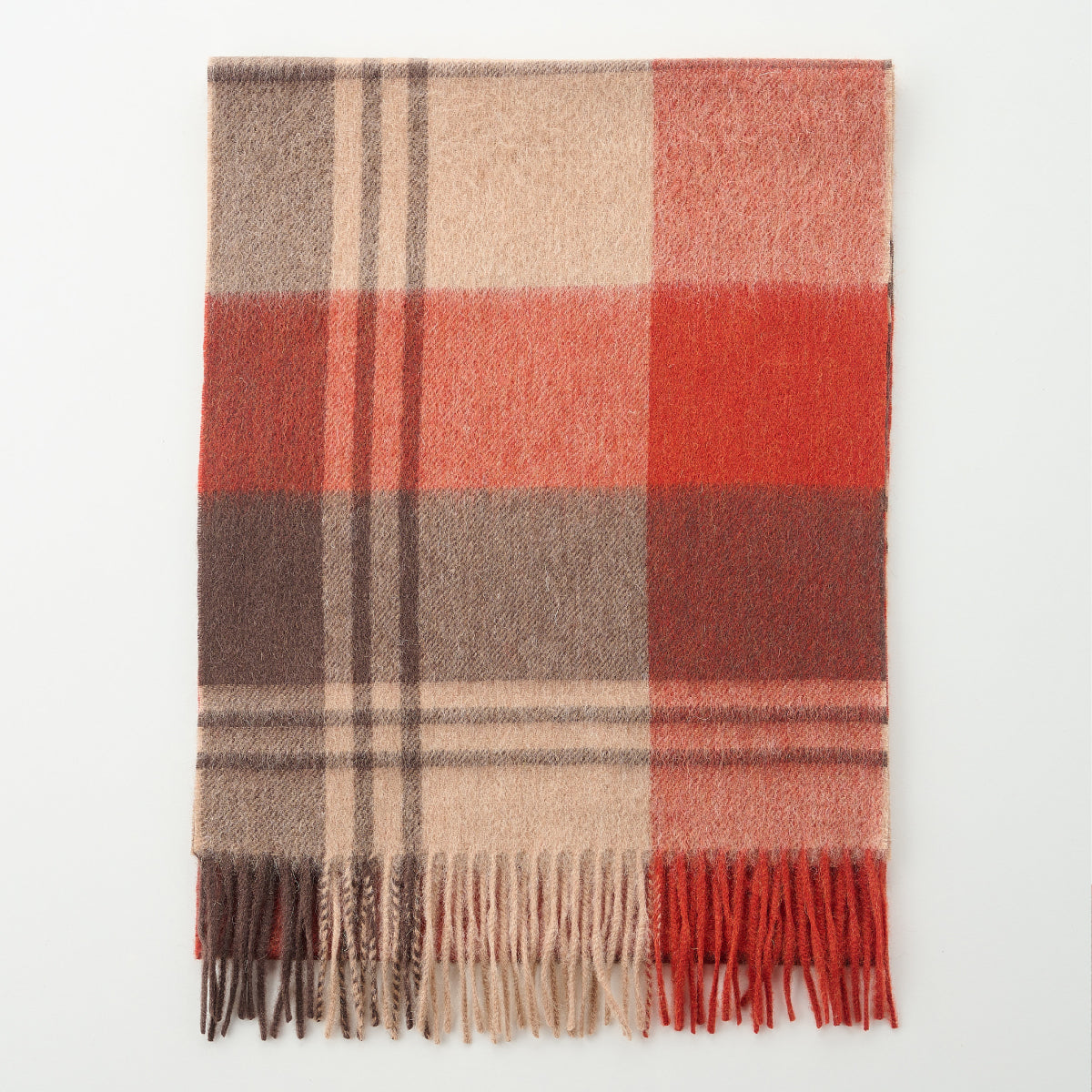 Cashmere Wool Check Scarf