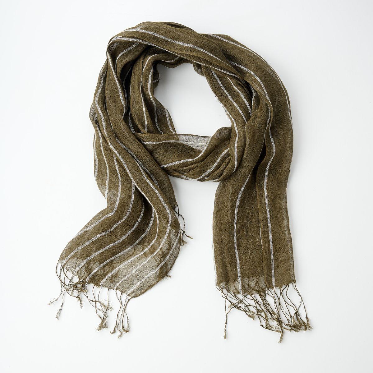 100% Linen Grid Scarf
