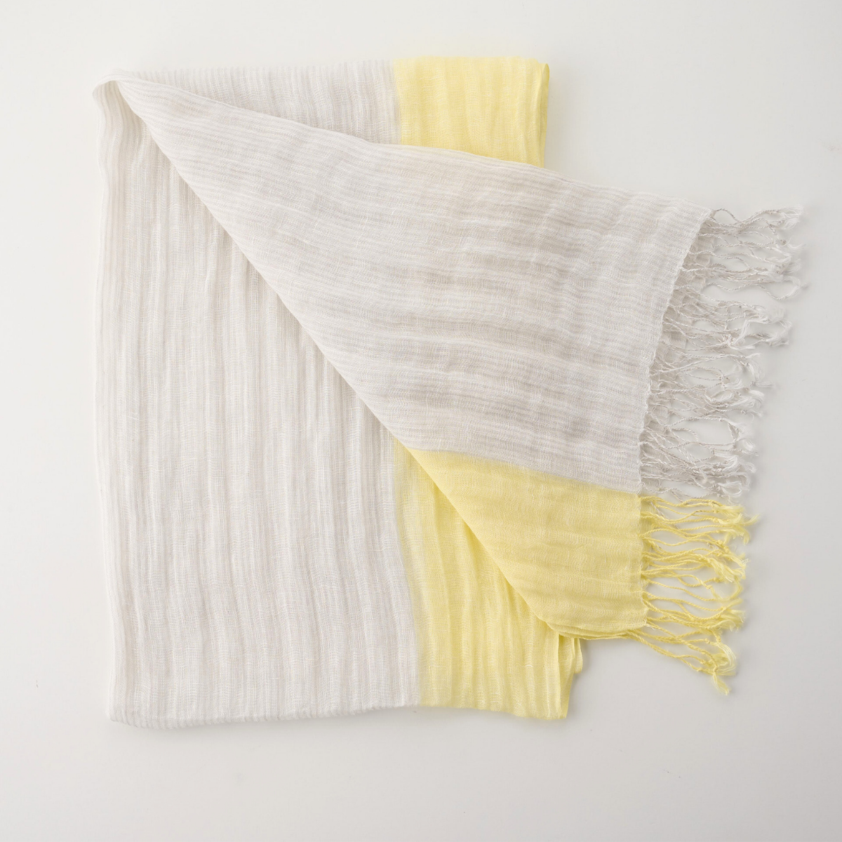 100% Linen Colour Block Striped Scarf