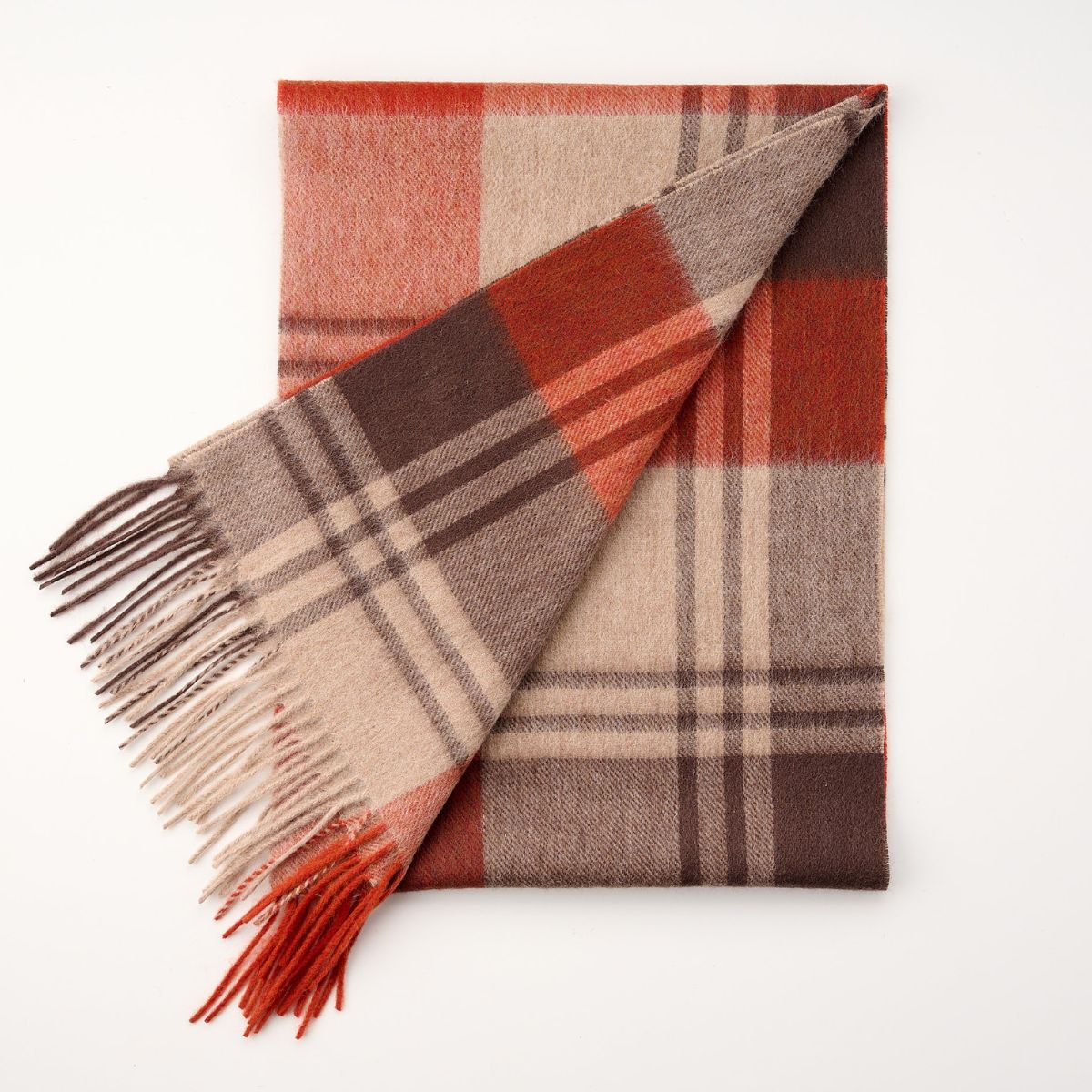 100% Lambswool Check Scarf