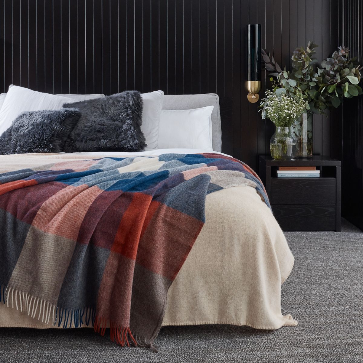 Alpaca Australian Wool Throw Fringe Springmount